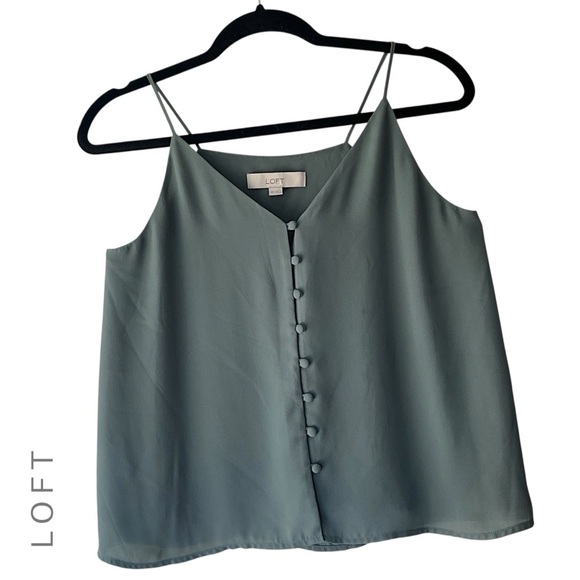 LOFT Tops - LOFT | NWOT BUTTON FRONT CAMISOLE TOP FULLY LINED SPAGHETTI STRAPS | XXS